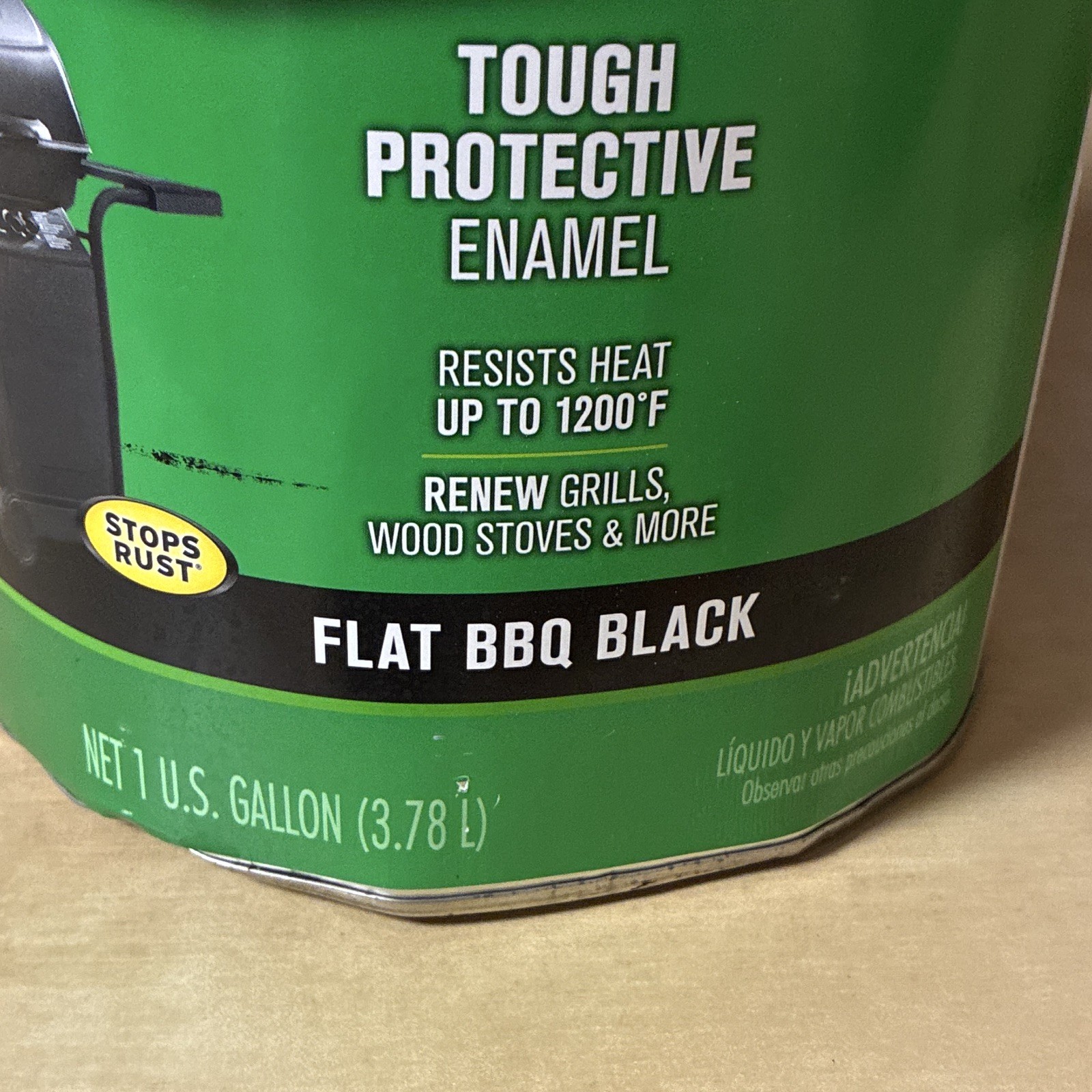 Rust-Oleum 7778730 High Heat Brush Protective Enamel Paint, 1 gallon Flat BBQ…