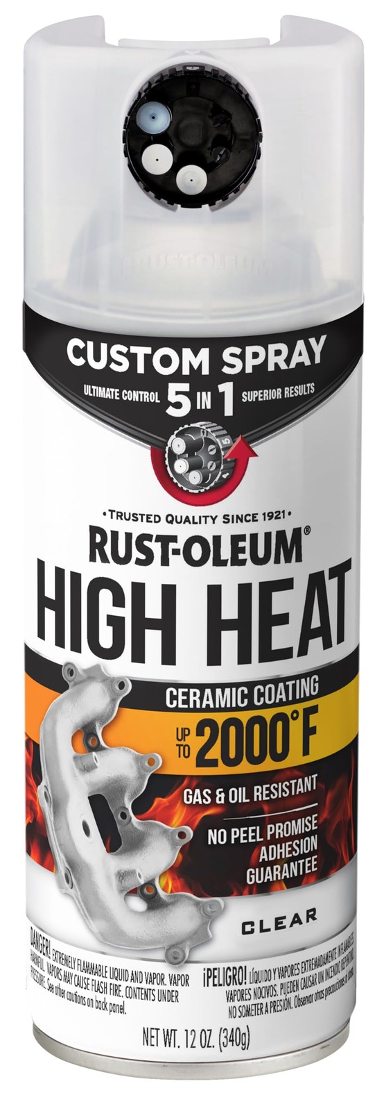 Rust Oleum Automotive High Heat Spray Paint Custom Spray 5 in 1 12 oz Gloss