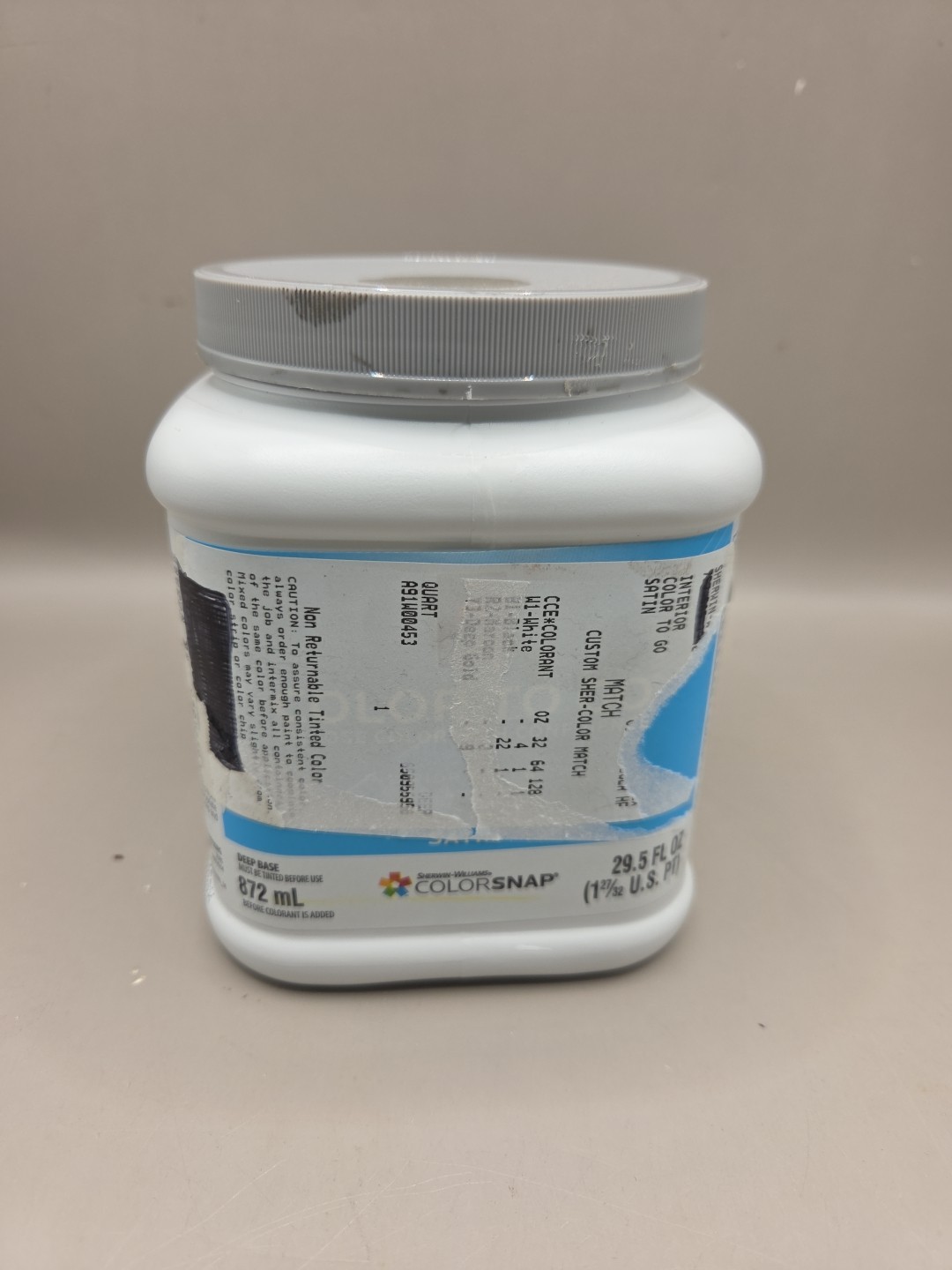 1 Qt Sherwin Williams Colors To Go Satin Interior/ Exterior Color 6201…