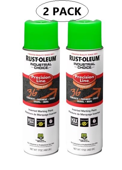 Rust-Oleum Industrial Choice-Fluorescent Green-Spray Paint-2 Pack