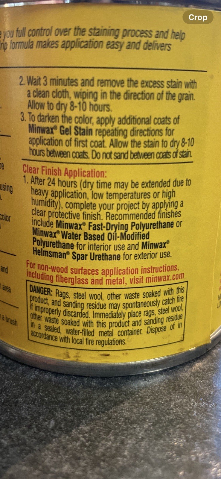 NEW Minwax Gel Stain HICKORY 1/2 Pint 8 oz Non Drip Formula