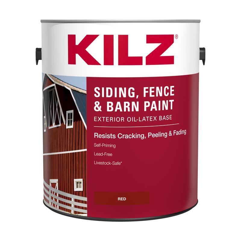Kilz Red Oil/Water-Based Latex Siding Fence & Barn Paint Outdoor 1 gal. (4-pack)