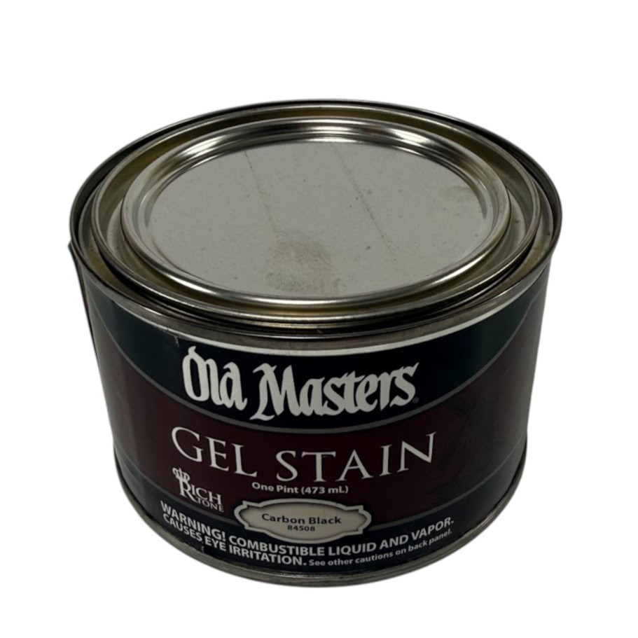 Old Masters Gel Stain Carbon Black 84508 for Wood Fiberglass Oil-Based 16oz Pint