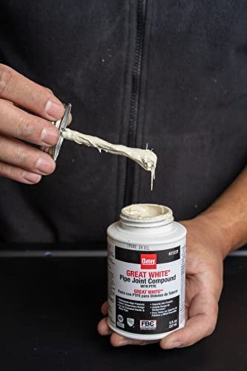 Pipe Thread Sealant 4 fl oz, Brush-Top Can, Great White Pipe Joint 4 oz