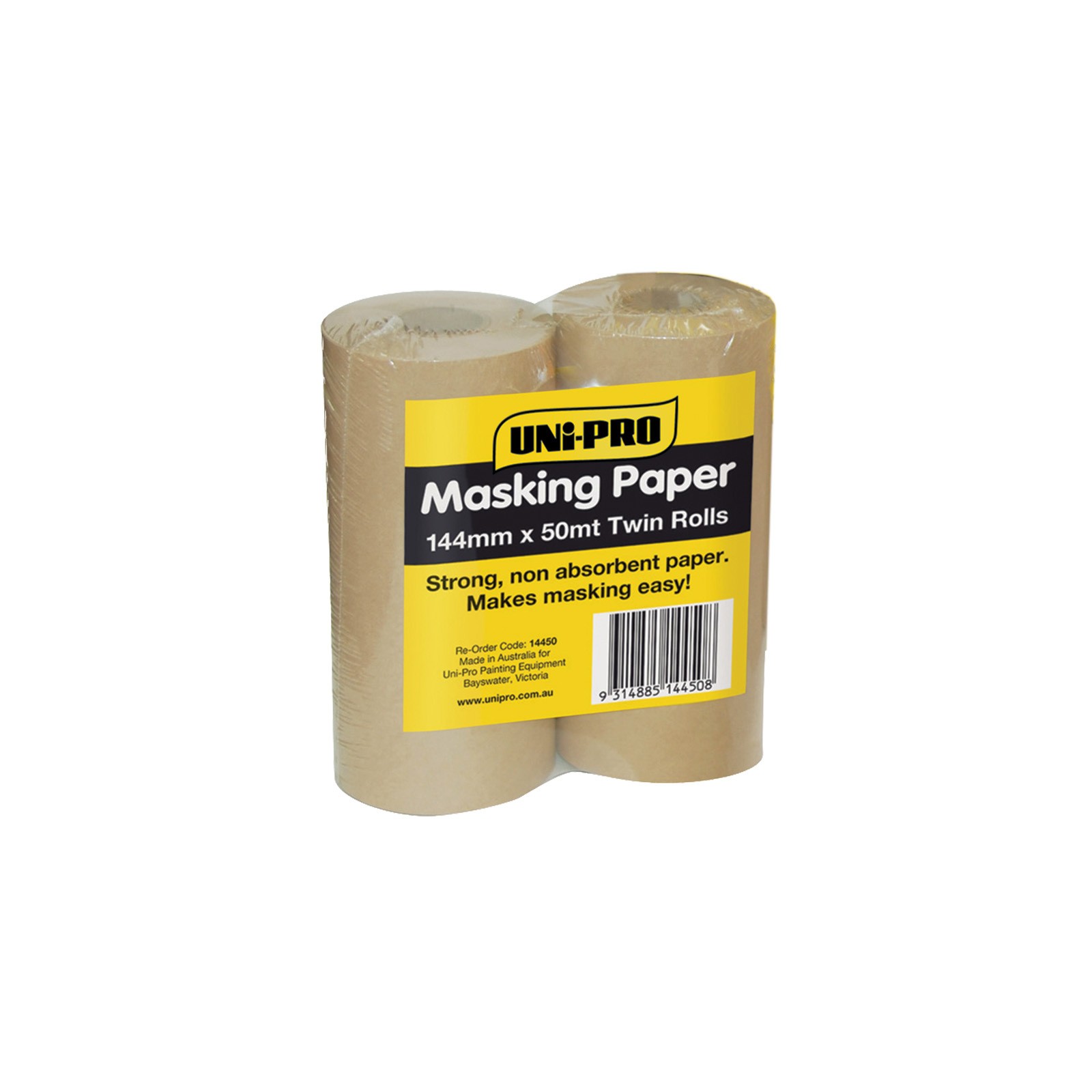 UNi-PRO 144mm x 50m Masking Paper – Twin Pack – 144mm