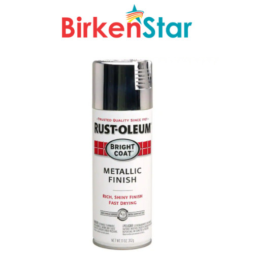Chrome , Rust-Oleum Stops Rust Bright Coat Metallic Spray Paint, 11 oz NEW