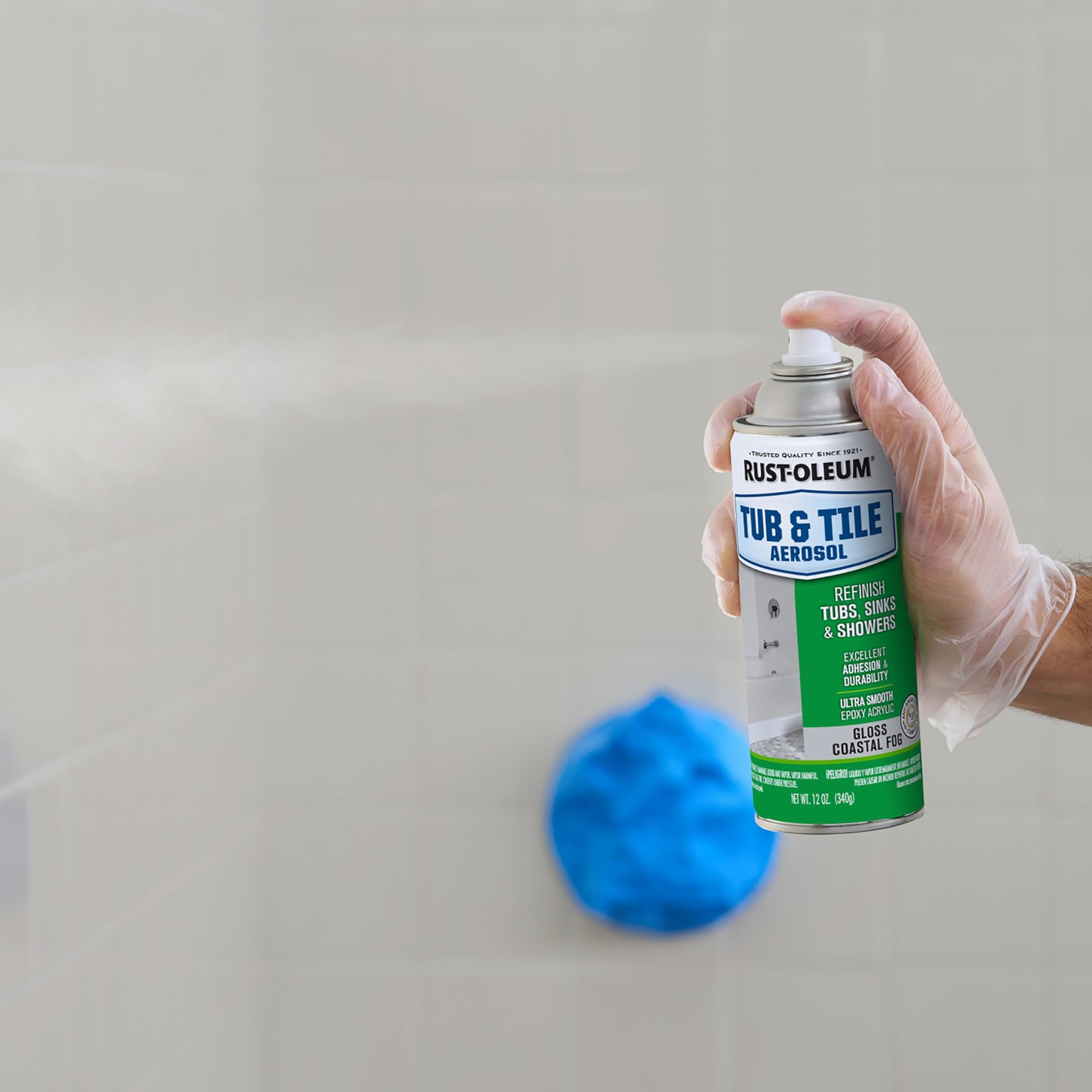 Rust Oleum Tub and Tile Spray Paint 12 Ounce Coastal Fog for Ceramic and Porc…