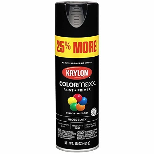 12oz x 2 COLORmaxx Gloss Black Spray Paint & Primer for Indoor/Outdoor Projects