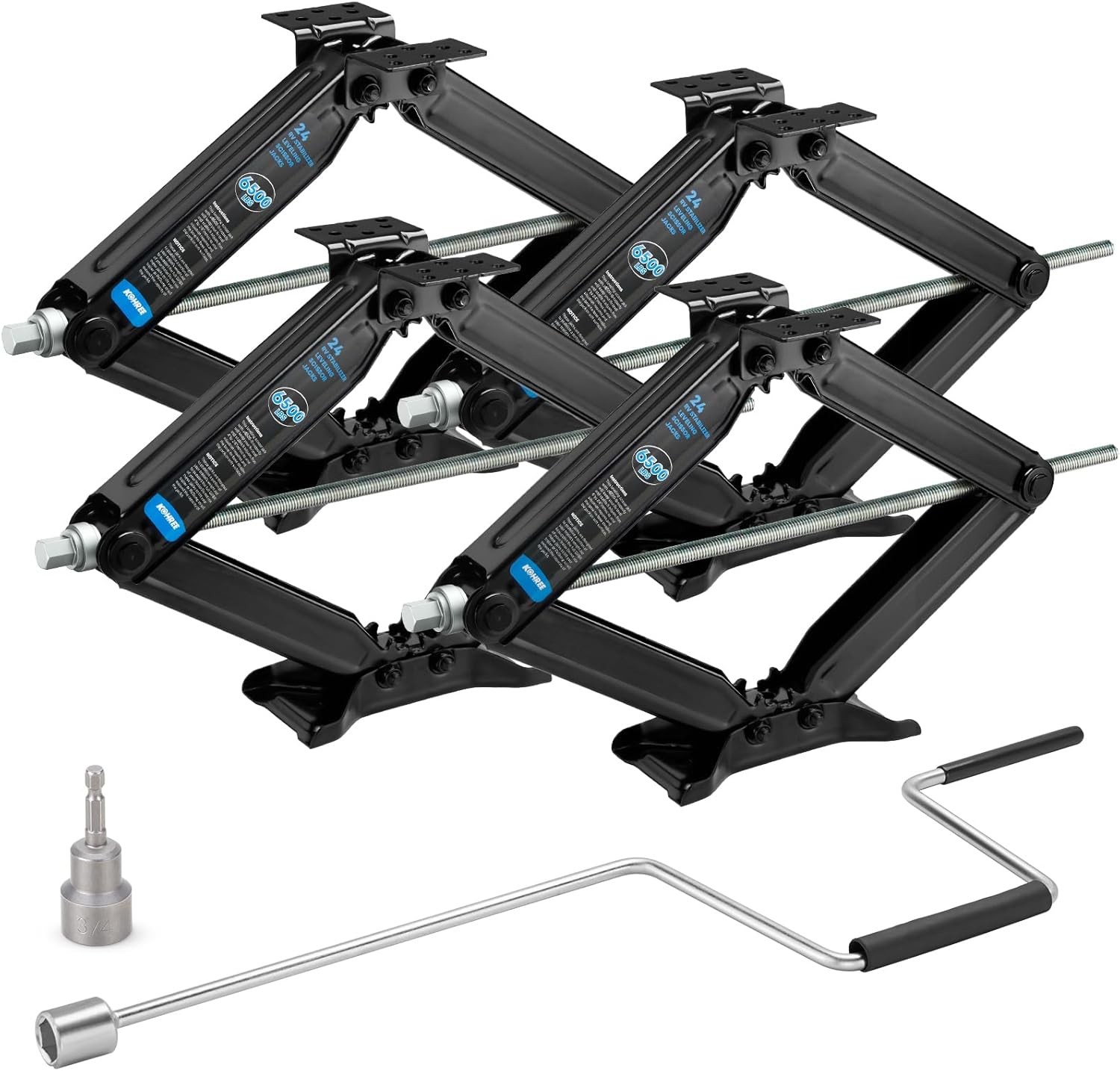 Kohree 6500lbs Heavy Duty RV Stabilizer Jacks 4 Pack