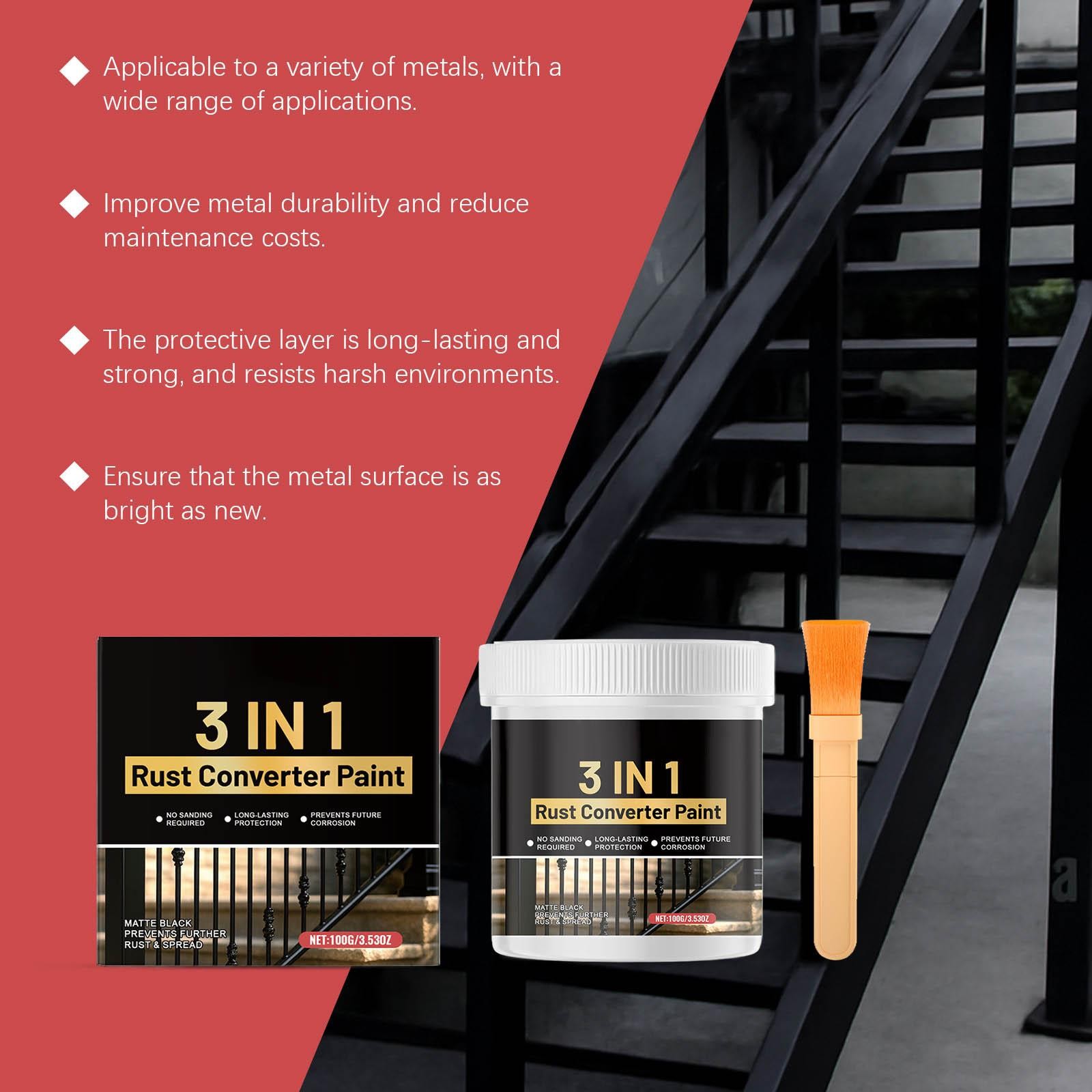 Rust Converter Paint Matte Black Anti-Rust Coating Metal Rust Converter