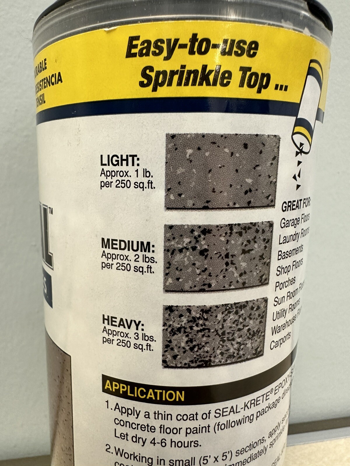 SealKrete Epoxy-Seal Decorative Flakes, Epoxy Floor Flakes, Gray/Black/White, 1#