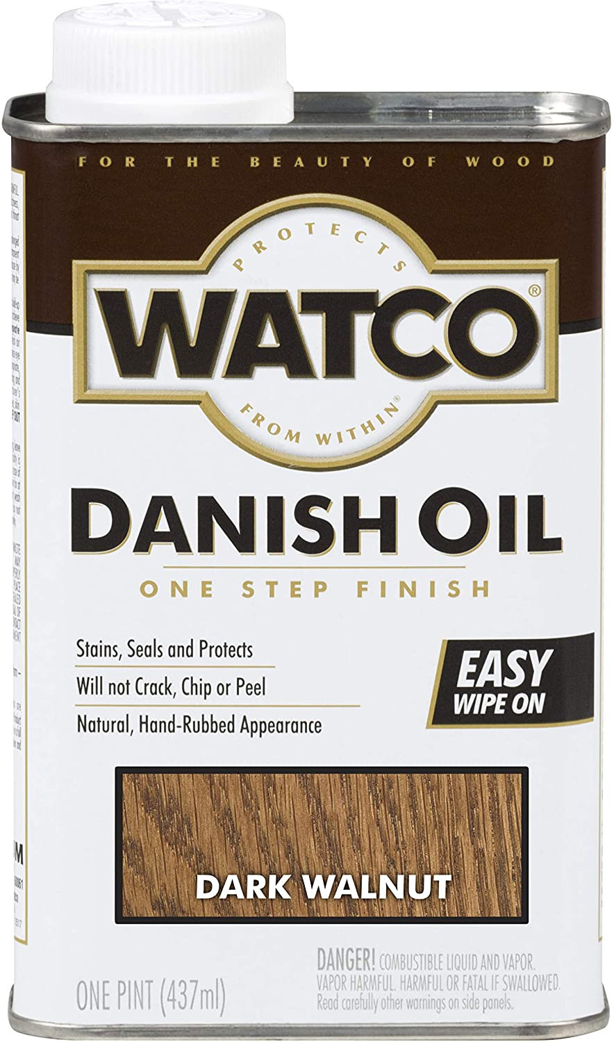 65851 Danish Oil Wood Finish, Pint, Dark Walnut