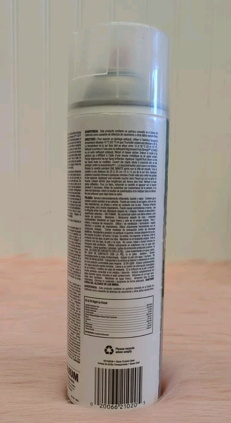 Rust Preventative Spray Paint, Clear, Gloss, 14 Oz High Performance Enamel