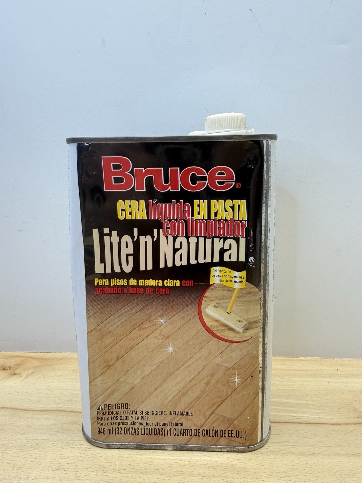 Bruce Lite ‘n’ Natural Liquid Paste Wax Cleaner Hardwood Floors 32 fl oz A