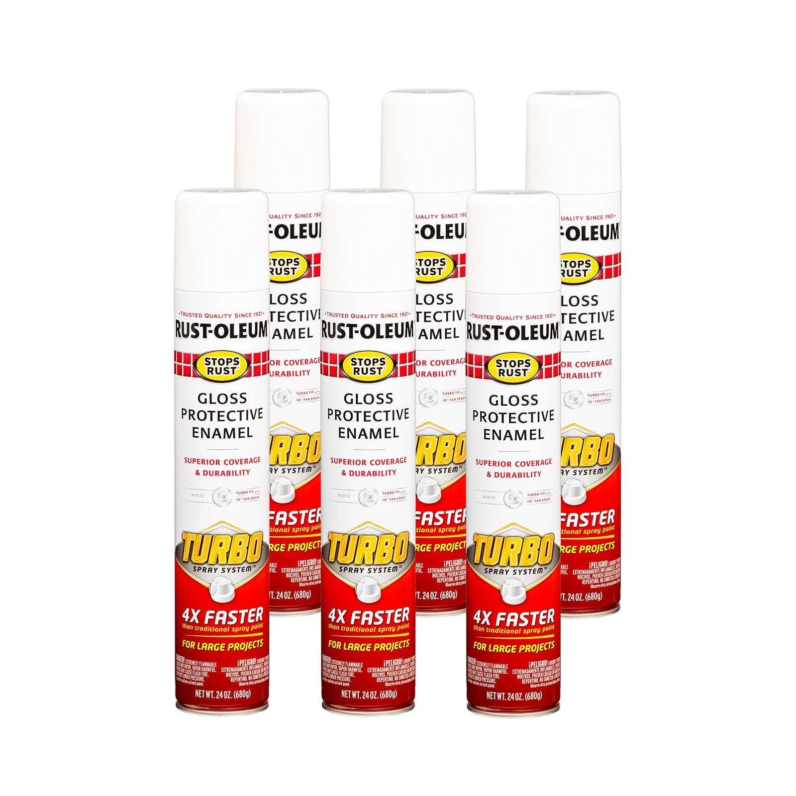Rust Oleum Stops Rust Turbo Spray Paint 24 Oz Pack Of 6 Gloss Finish Durable …