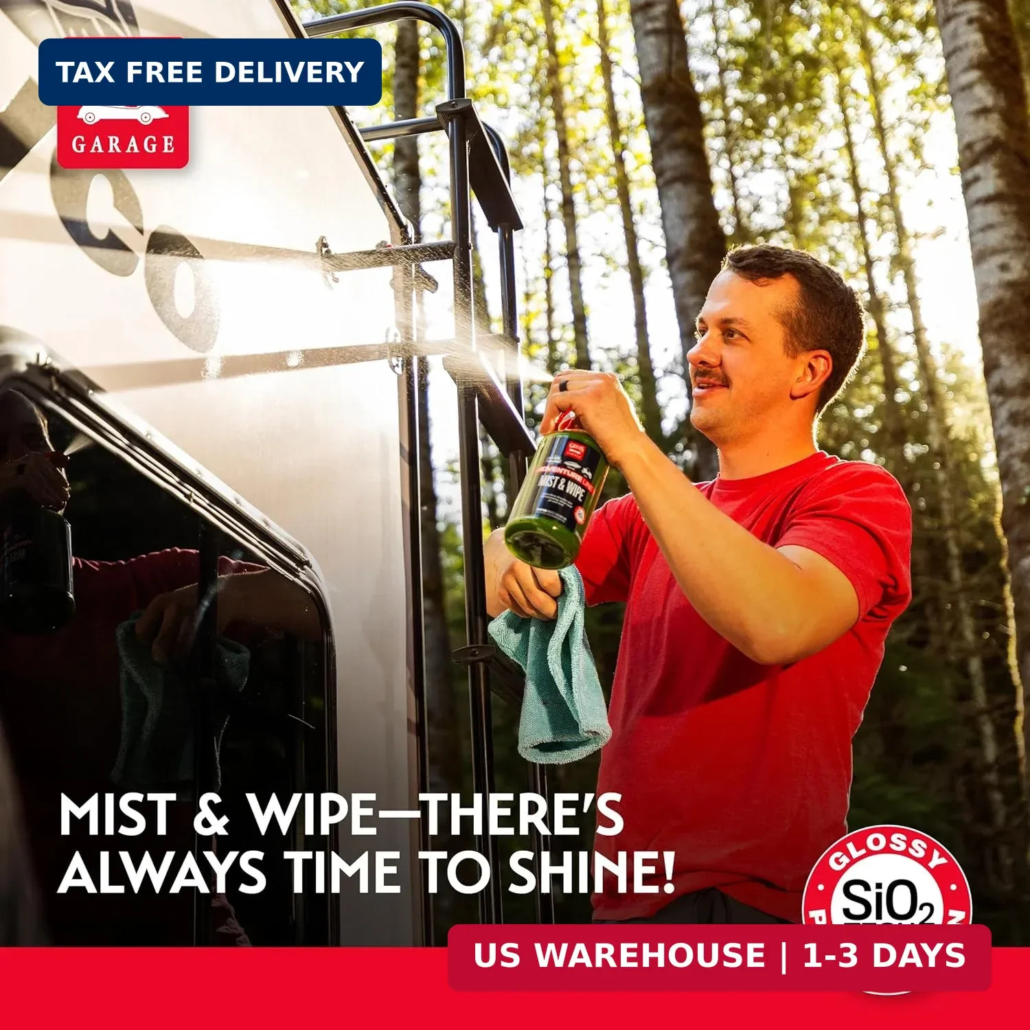 Griot’s Garage Mist and Wipe, SiO2 Ceramic Detailer for RVs, Campers, Trailers,