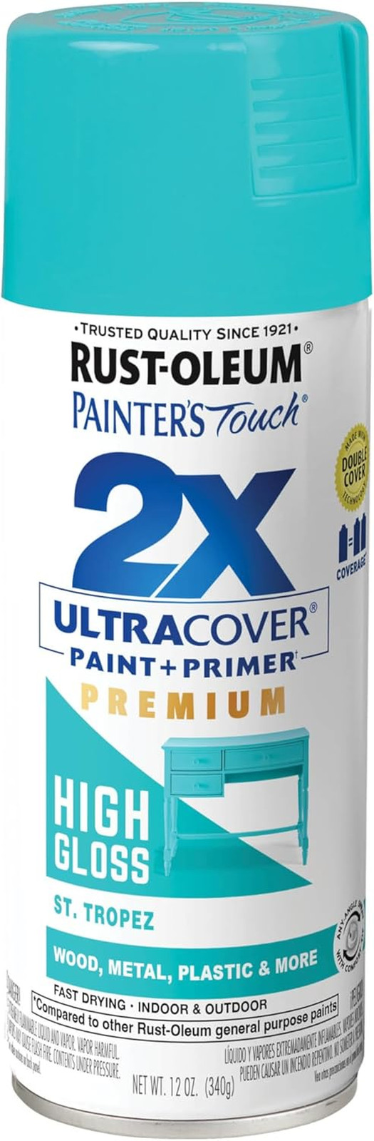 331175 Painter’S Touch 2X Ultra Cover Spray Paint, 12 Oz, High Gloss St. Tropez