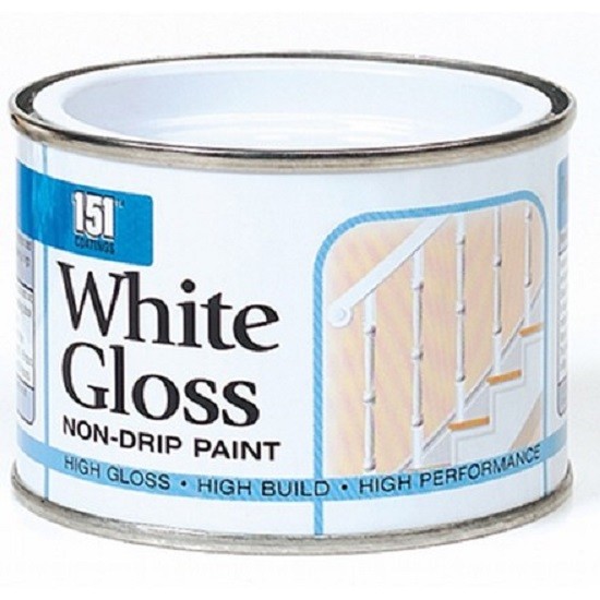151 White Gloss Paint NonDrip Hard Drying Interior Exterior Wood Metal 180ml