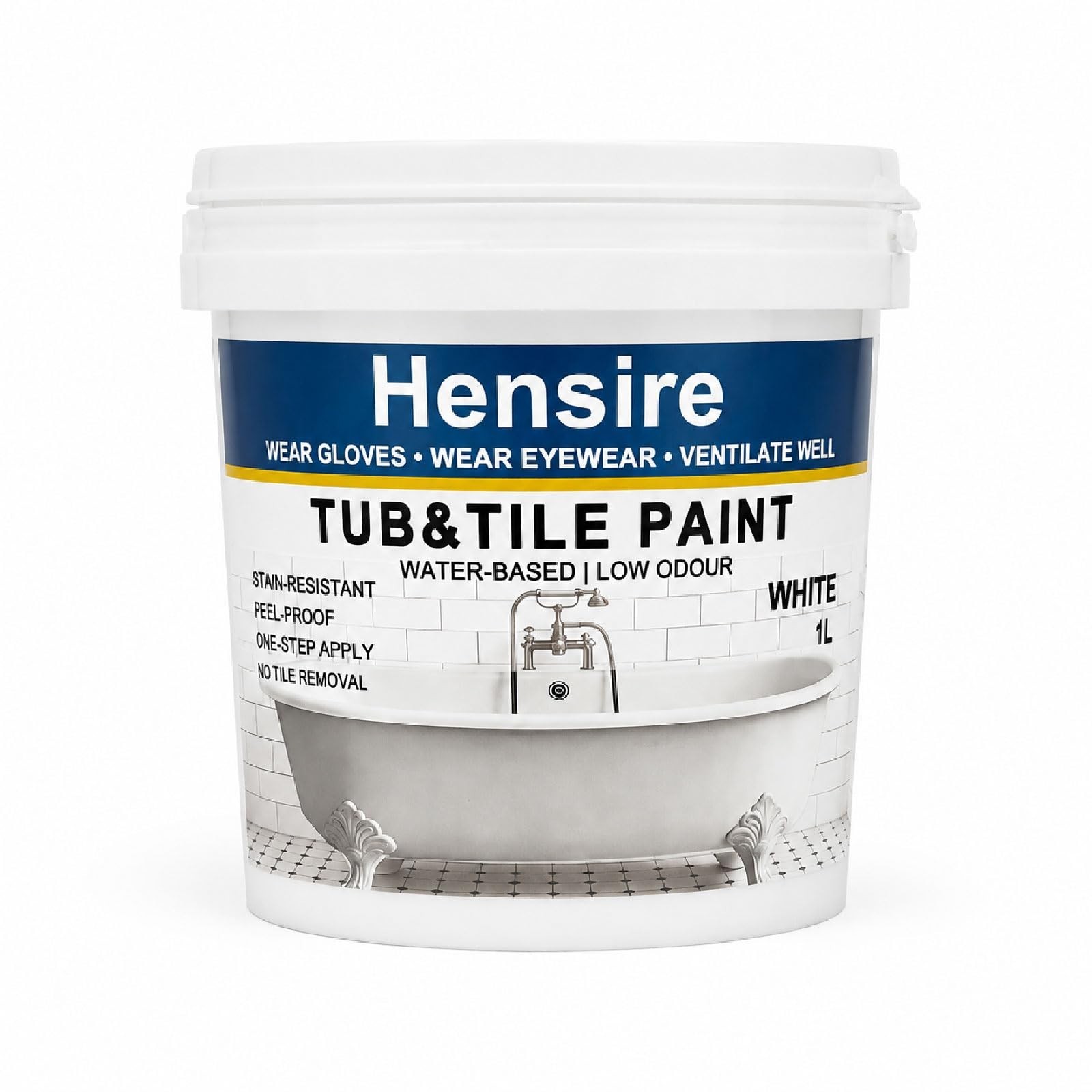 Water-Based Acrylic Bathtub & Tile Paint 35oz – Low Odor, Ready to Use, White