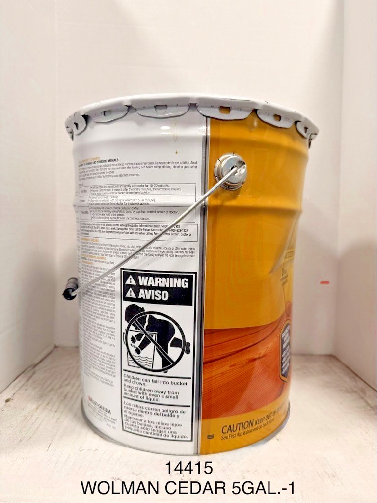 Wolman 14415 F&P Finish & Preservative Exterior Wood Stain Cedar 5 Gallon Dented