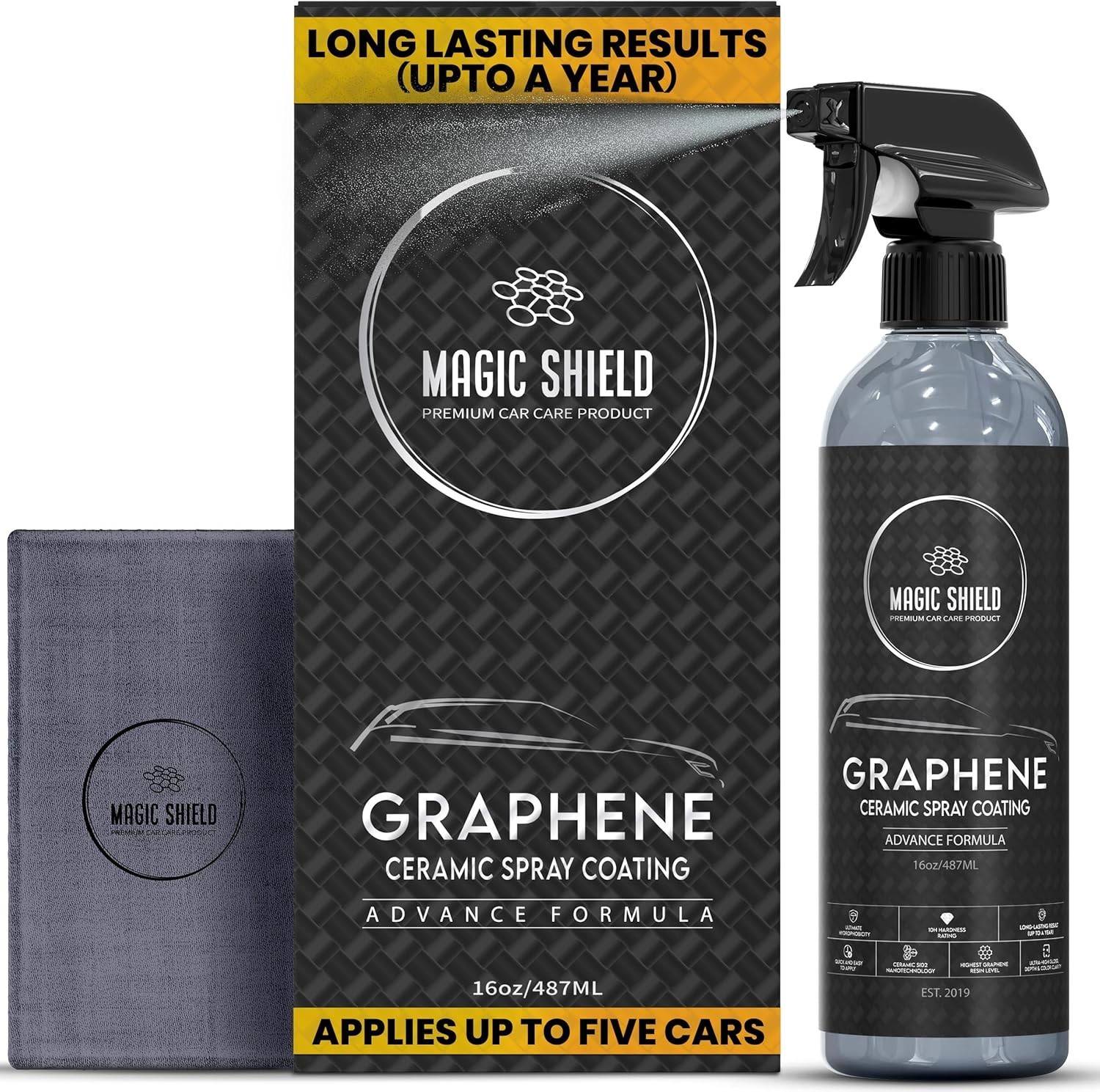 Magic Shield Graphene Ceramic Coating Spray 16oz High Gloss Car Sealant