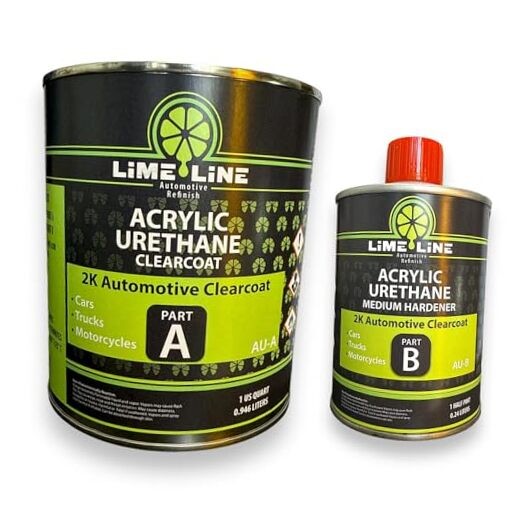 2K Coat – 1.25 Quart Automotive Paint Kit with Hardener – 4:1 Mix Ratio, Clear
