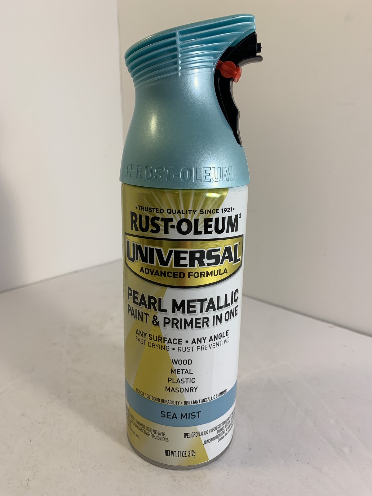 Rust-Oleum Universal Pearl Metallic Spray Paint & Primer Sea Mist 11oz Fast Dry