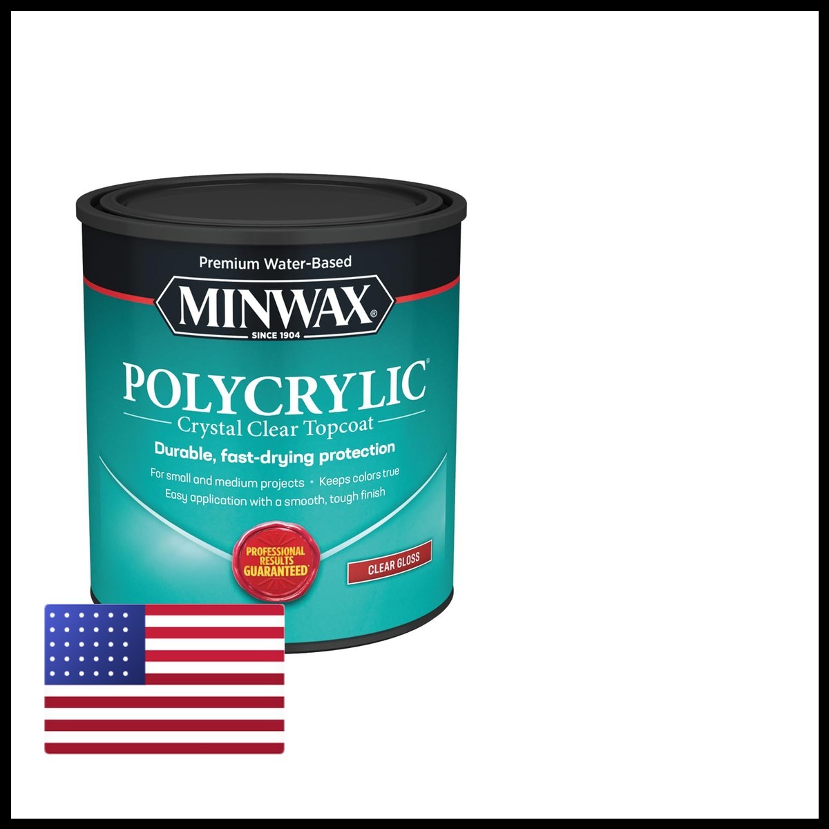 Minwax 65555 Clear Polycrylic Water-Based Protective Finish Gloss Quart 1