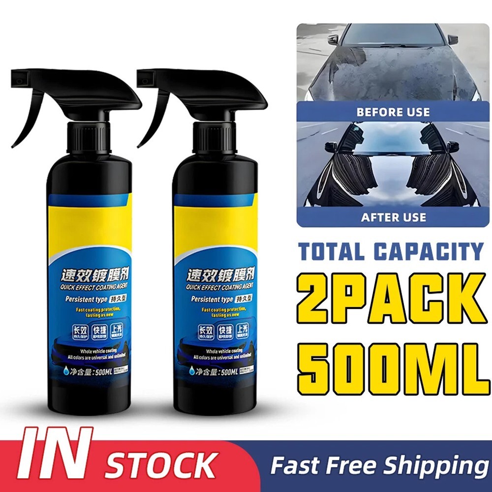 500ML Sopam* Car Coating Spray Protection Quick Car Wax Polish Motorcycle 2pc