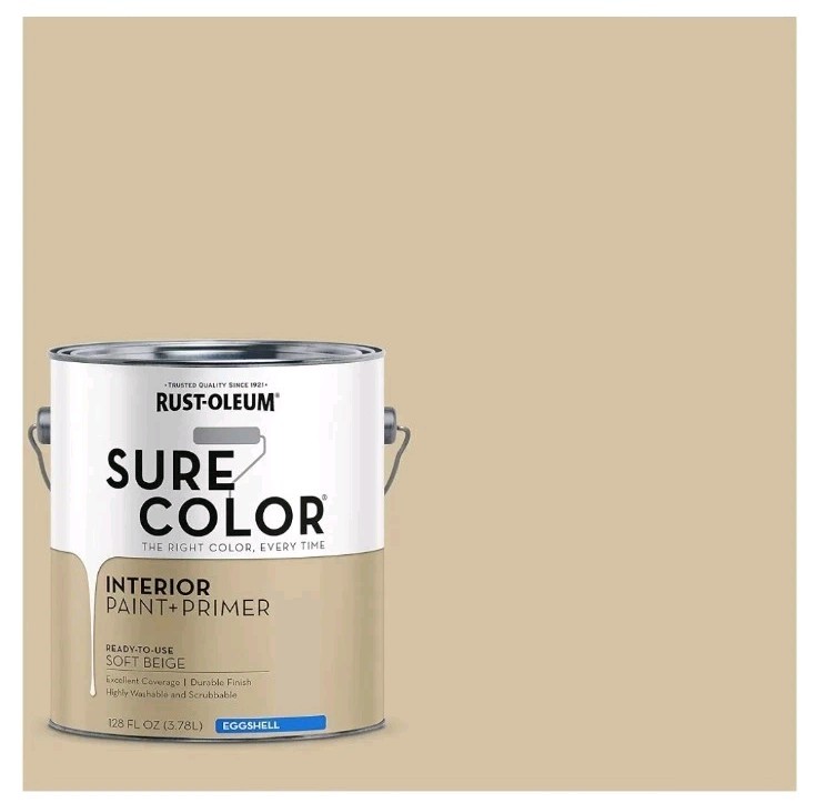 Rust-Oleum Interior Wall Paint & Primer Soft Beige 380222, 1 Gallon