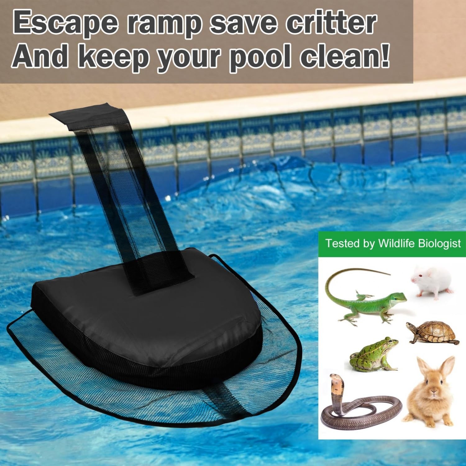 Monrocco 2 Pack Animal Saving Escape Ramp for Swimming Pool, Pool Black