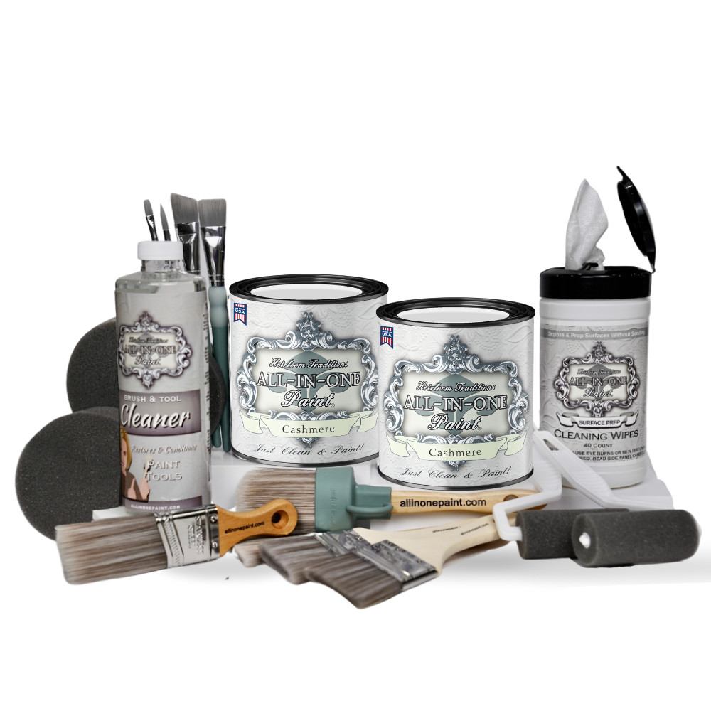 ALL-IN-ONE Paint 2 Quart Deluxe Cabinet Paint Bundle – Cashmere