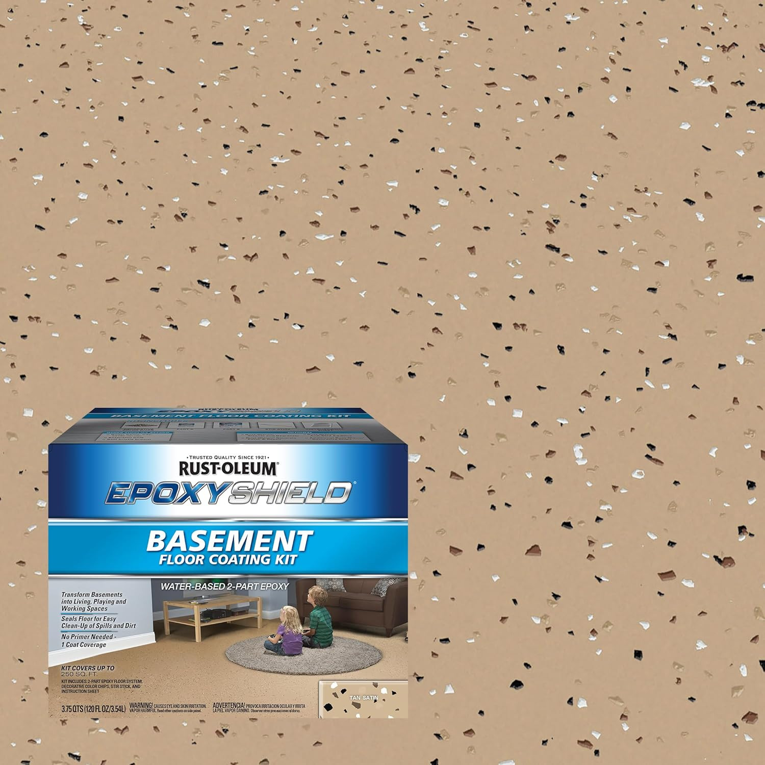 391281 Epoxyshield Basement Floor Coating Kit, Gallon, Tan Satin