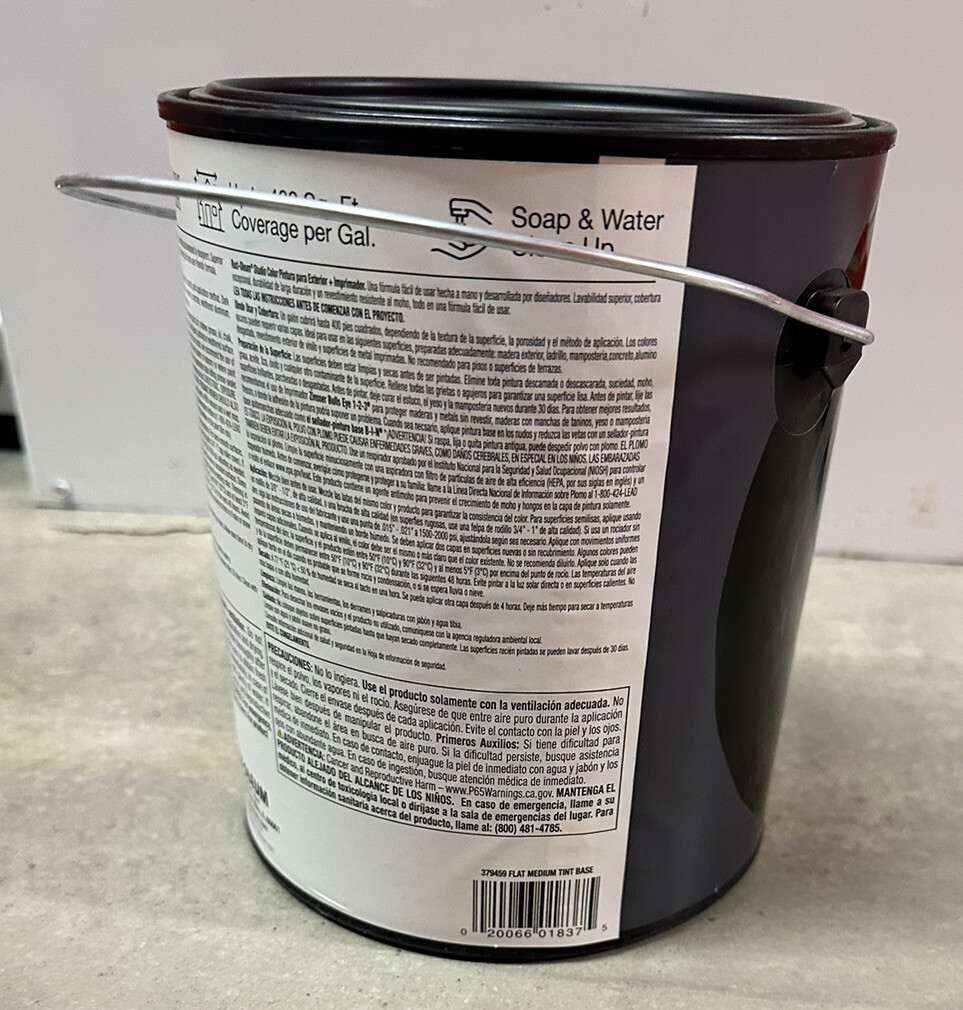 Rust-Oleum Studio Color Medium Tint Base Exterior Paint Primer Flat 1 Gallon