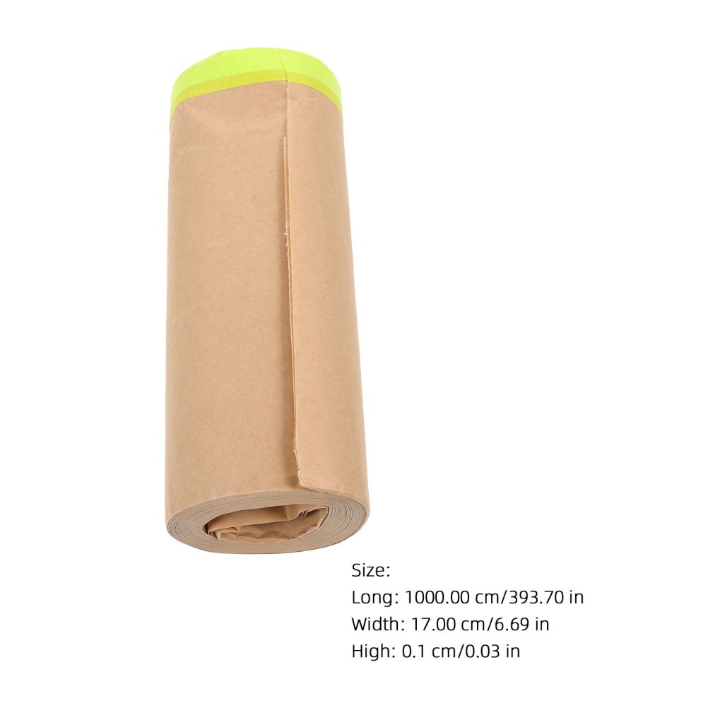 Reusable Light Brown Masking Paper with Tape for Automotive and Home Use