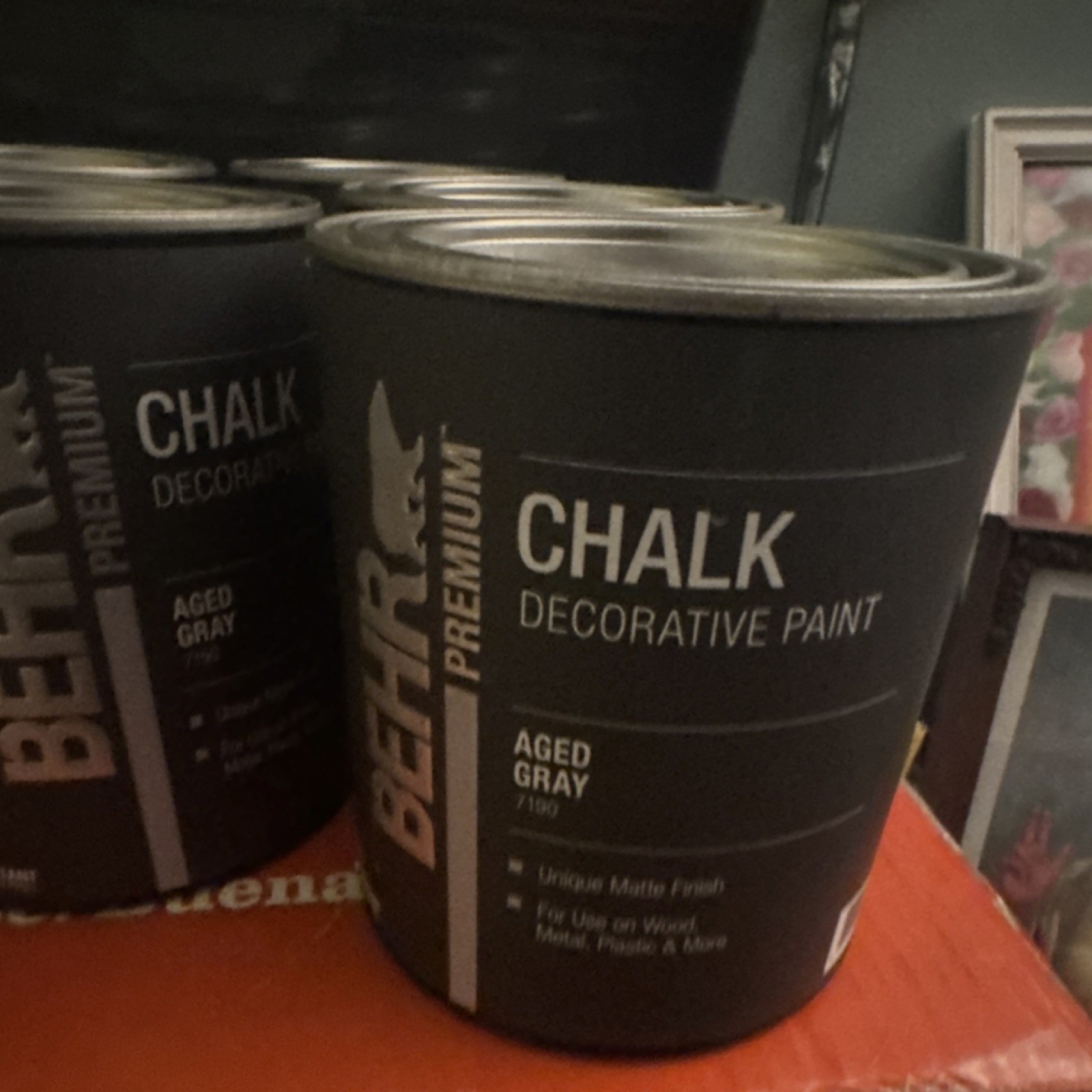 Behr Chalk Decorative Paint Aged Gray 1 qt Matte Finish for Wood Metal Plastic