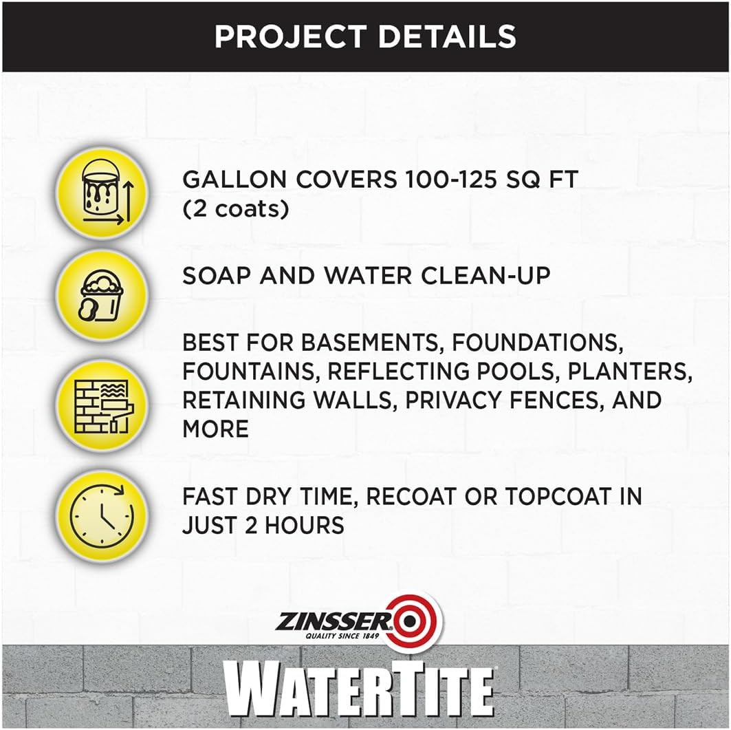 Watertite Waterproofing Paint, 5 Gallon – White General Purpose Solution