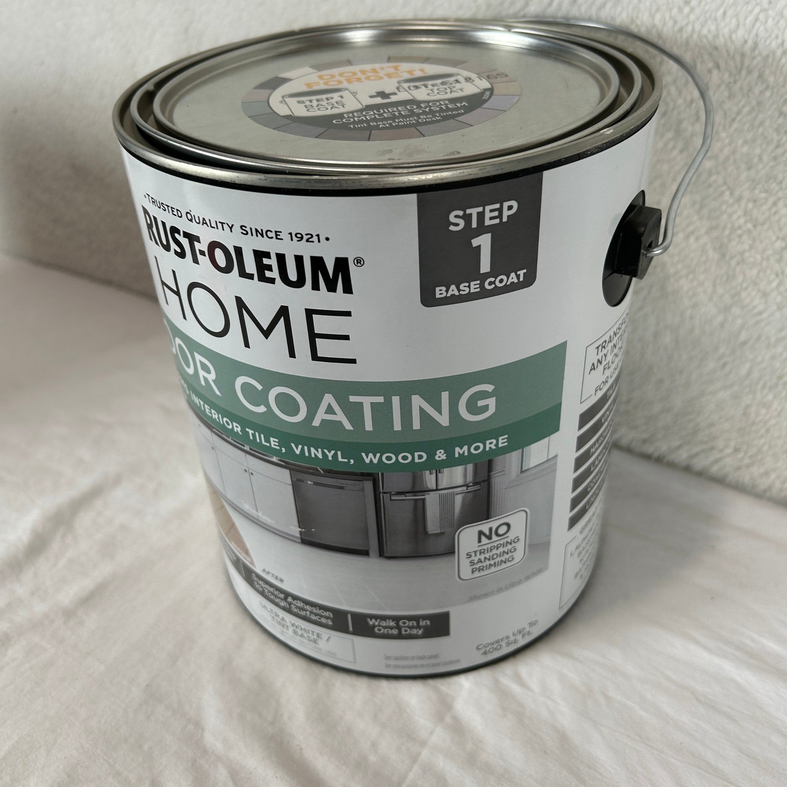 Rust-Oleum HOME Floor Coating Step 1 Base Coat Ultra White Tint Base 1 Gallon
