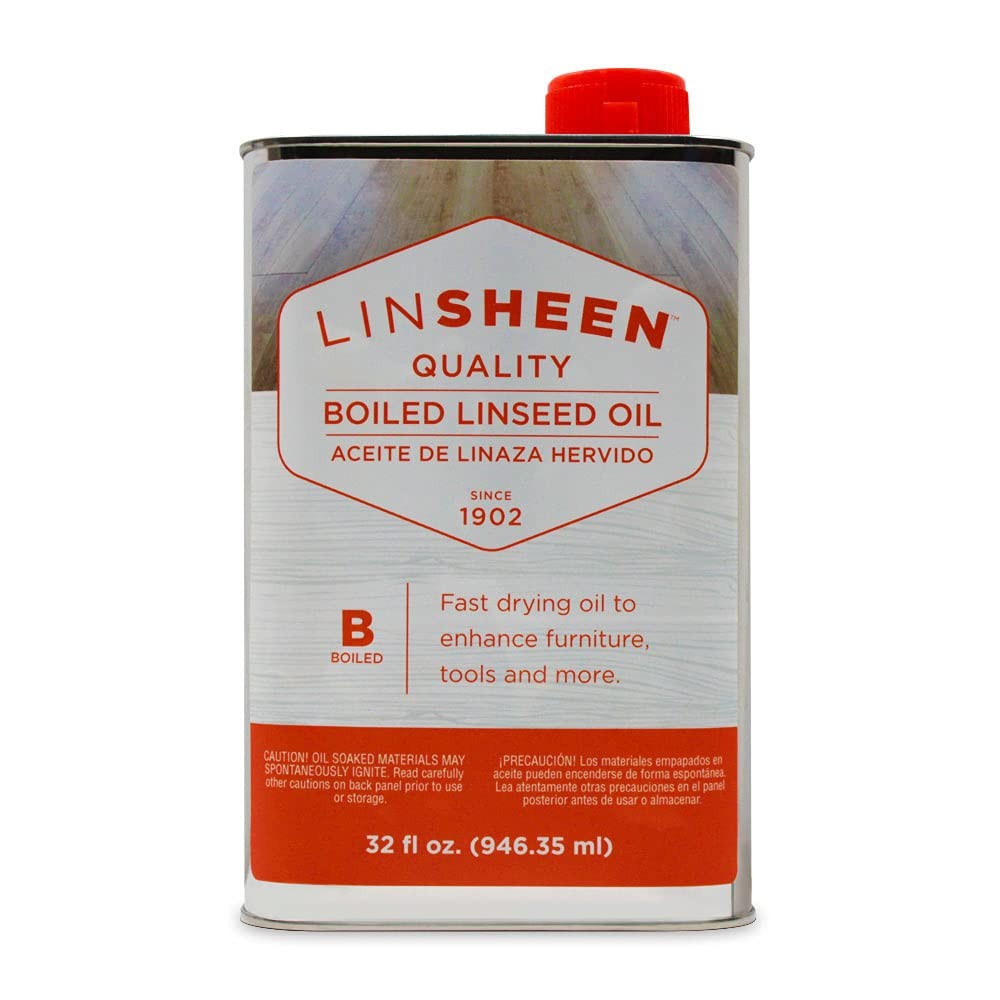 LinSheen Boiled Linseed Oil – 32 Fl Oz (Pack of 1), Clear or Slightly Yellow
