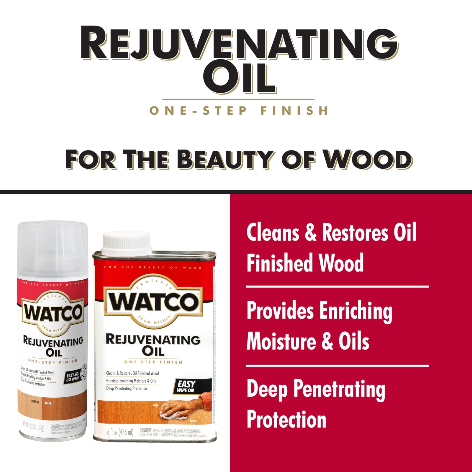 Watco Rejuvenating Oil | Wipe On Application | Pint (Pack of 1), color