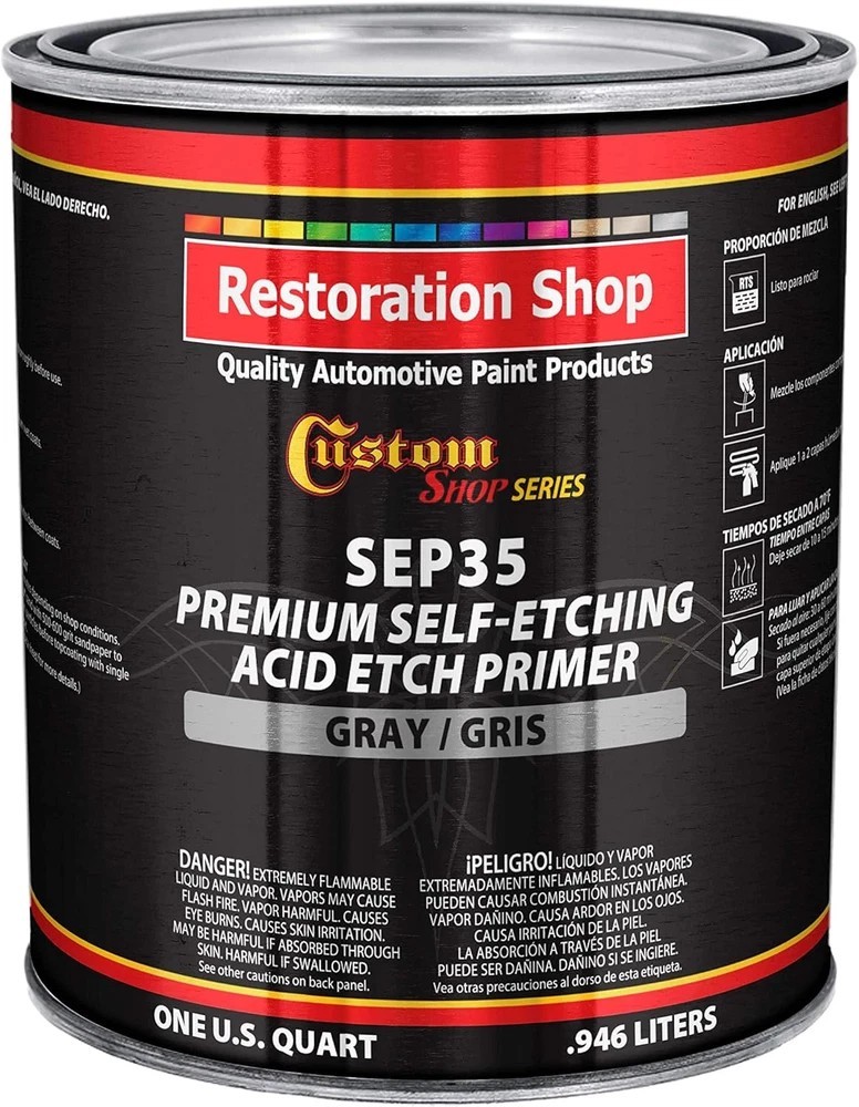 Custom Shop Premium Gray Self Etching Primer, 1 Quart – Ready to Spray Paint