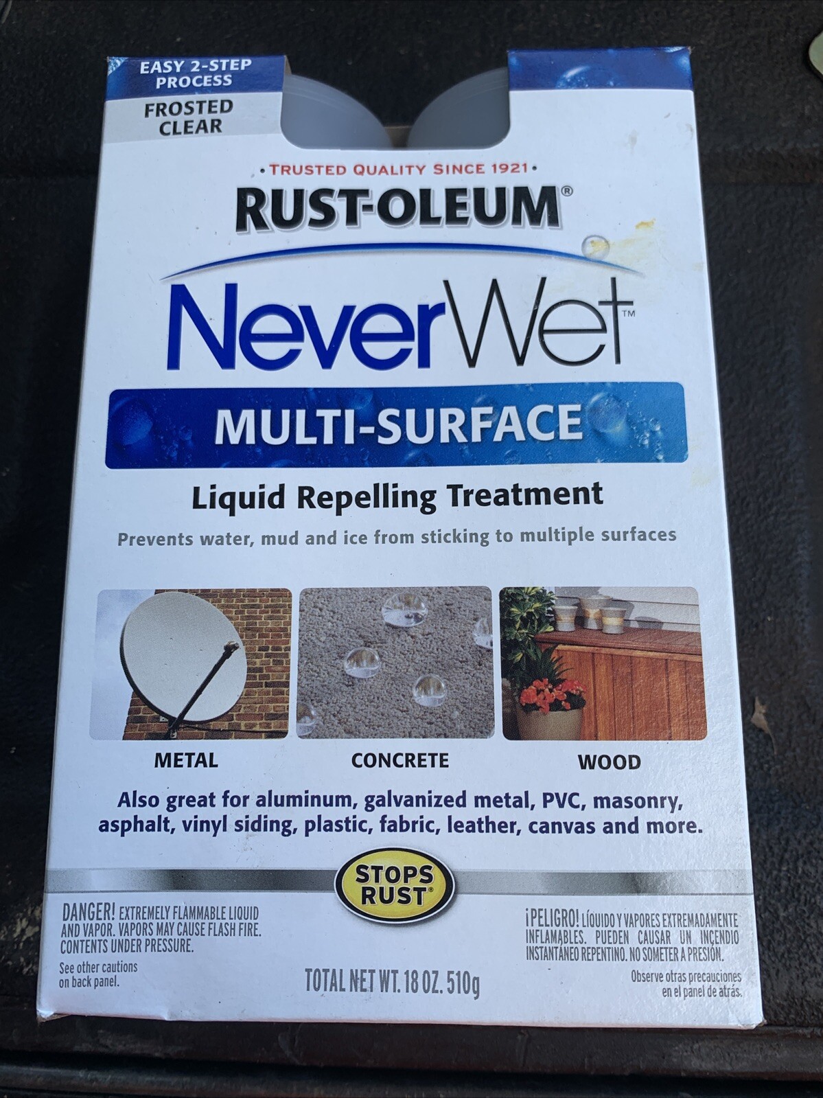 Never Wet Rust-Oleum Multi-Surface Liquid Repelling Treatment Kit Frosted Clear