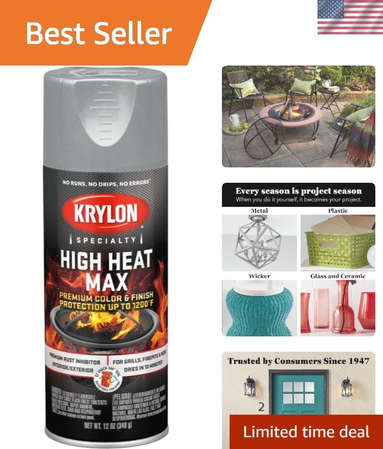 High Heat Max 12oz Aerosol – Gloss Finish for Wood-Burning & Metal Surfaces