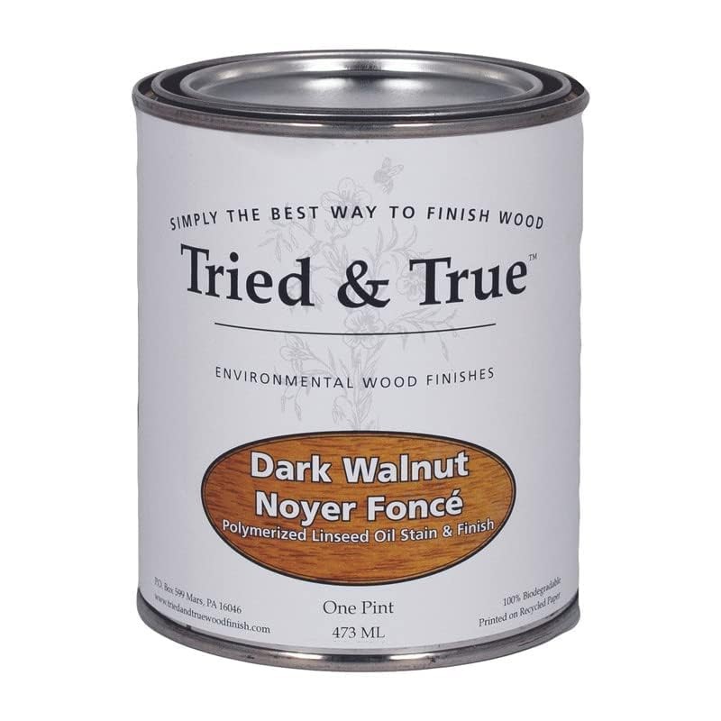 Dark Walnut Stain & Finish, Pint – Linseed Oil for Furniture & Home Projects