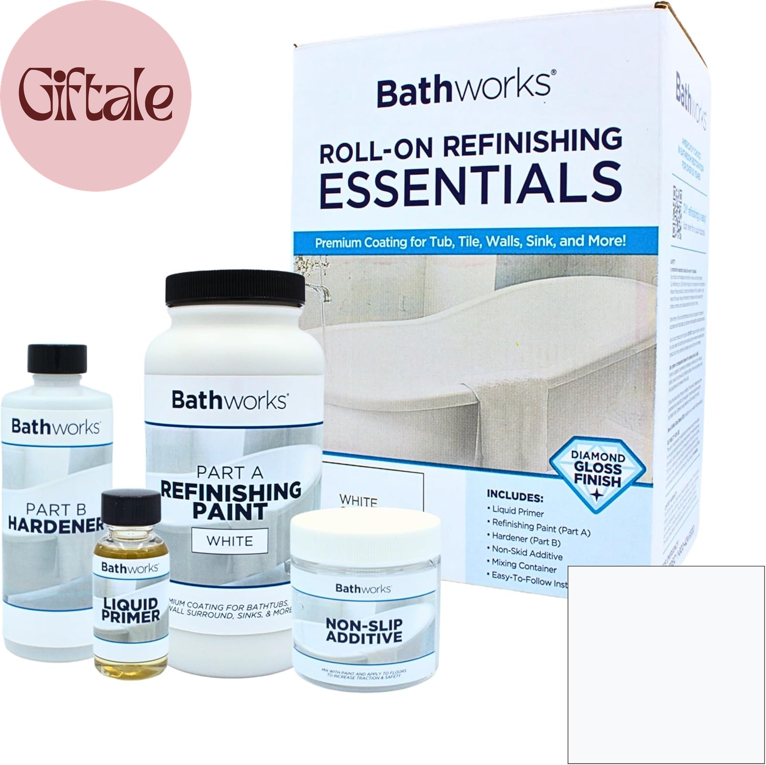 Essentials Roll-On Refinishing Kit – 22 Fl Oz, High Gloss White, Long-Lasting Ac
