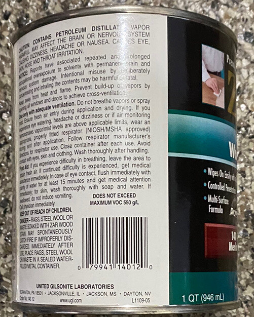 Quart Can ZAR 140 MERLOT Oil Based Interior Wood Stain 14012