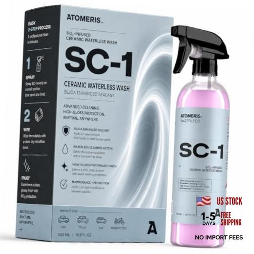 Atomeris SC-1 Waterless Car Wash Spray – Ceramic Detail Spray – 16.9 Fl Oz
