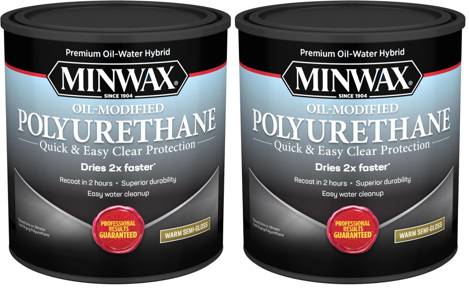 Minwax Water Based Oil-Modified Polyurethane, 32 Fl Oz (Pack of 2), Quart