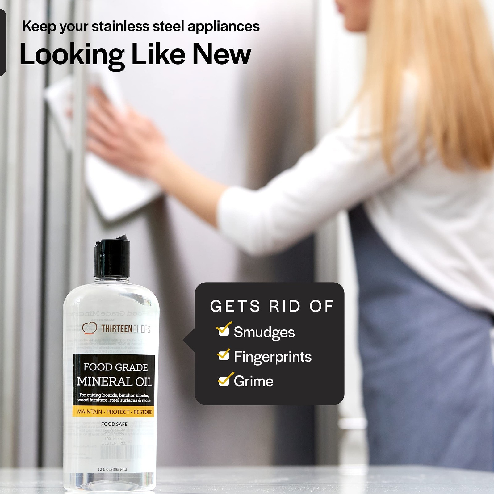 Mineral Oil – 8 oz Food Grade Conditioner for Wood Cutting Board, Countertop & B