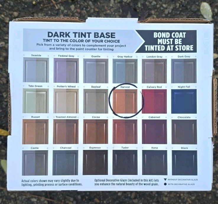 Rust-Oleum Cabinet Transformations Coating Kit Dark Tint Covers 100sqft *Harvest